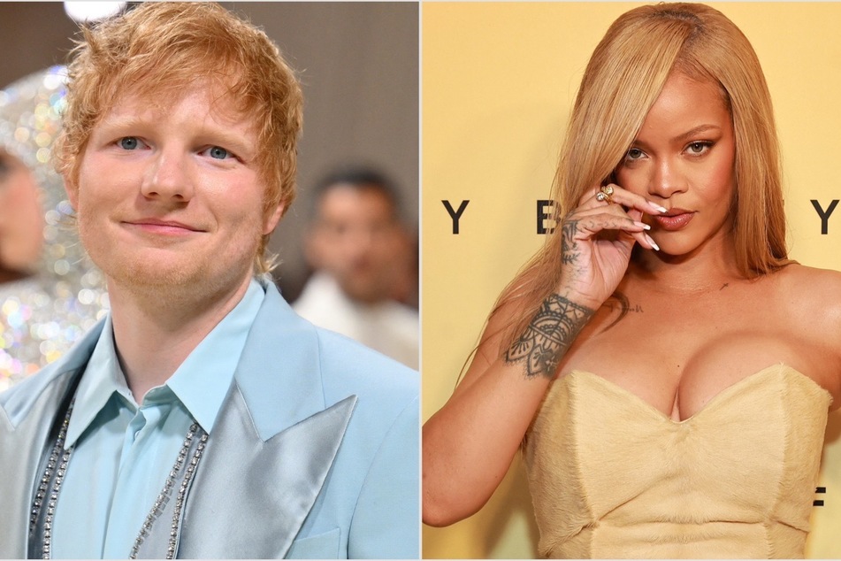 Ed Sheeran (l.) dished on Rihanna's influence in the music industry and the two songs he originally wrote for her.