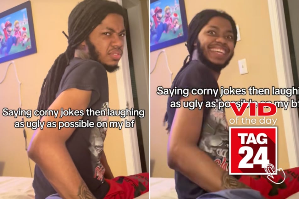Viral Video of the Day for October 16, 2025: Girl tells boyfriend corny joke – then has "ugly" laughing fit!