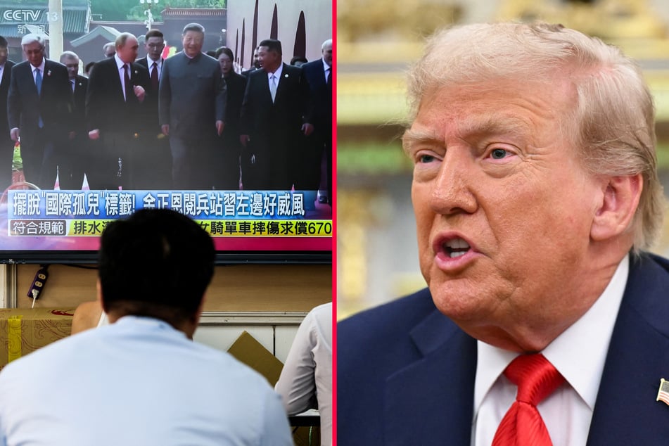 Trump heaps praise on China's military parade while fretting over Putin and Kim conspiracy
