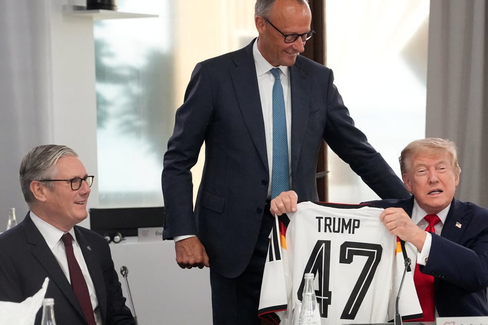 Trump gifted German soccer jersey from Chancellor Merz: "We're on the same team"