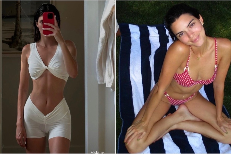 Kendall Jenner stunned in causal yet sexy SKIMs loungewear (l.) after slaying at this year's Met Gala.