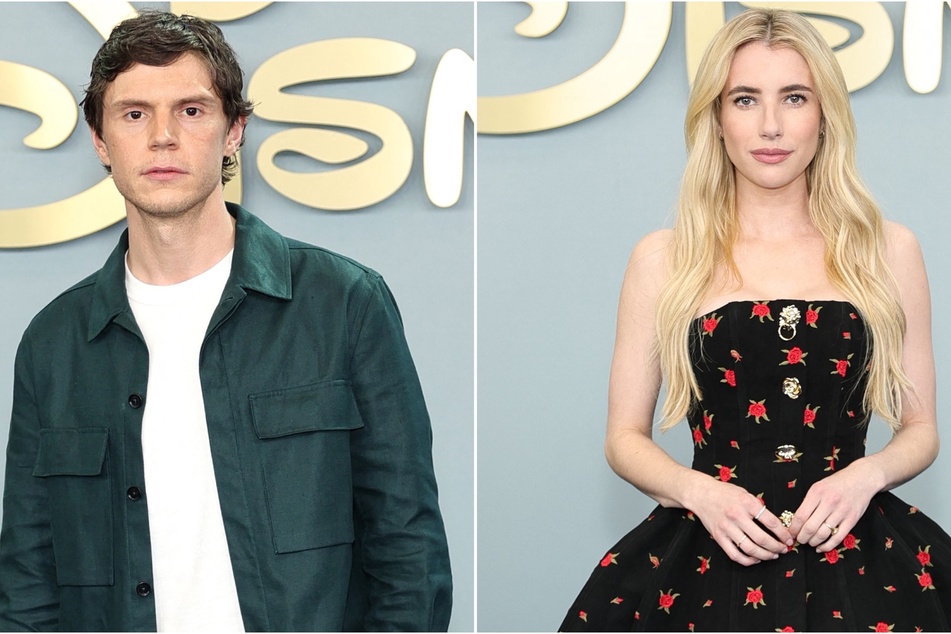 Emma Roberts and Evan Peters (l.) reunited for the first time since ending their engagement in 2019 for the Disney Advertising Upfront showcase.