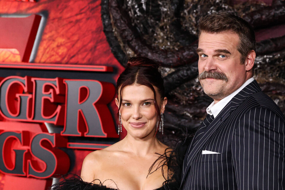 Millie Bobby Brown invited her co-star David Harbour (r) to her intimate birthday celebration over the weekend.