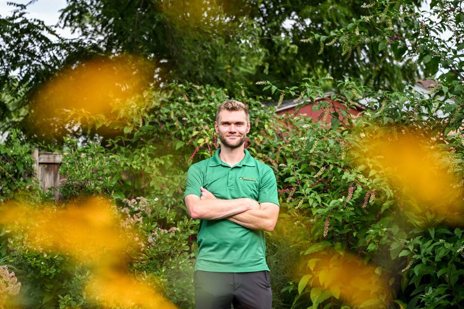 Todd Montgomery, owner of Bee Safe Mosquito Control, poses for a portrait at his home in Silver Spring, Maryland, on August 4, 2026.