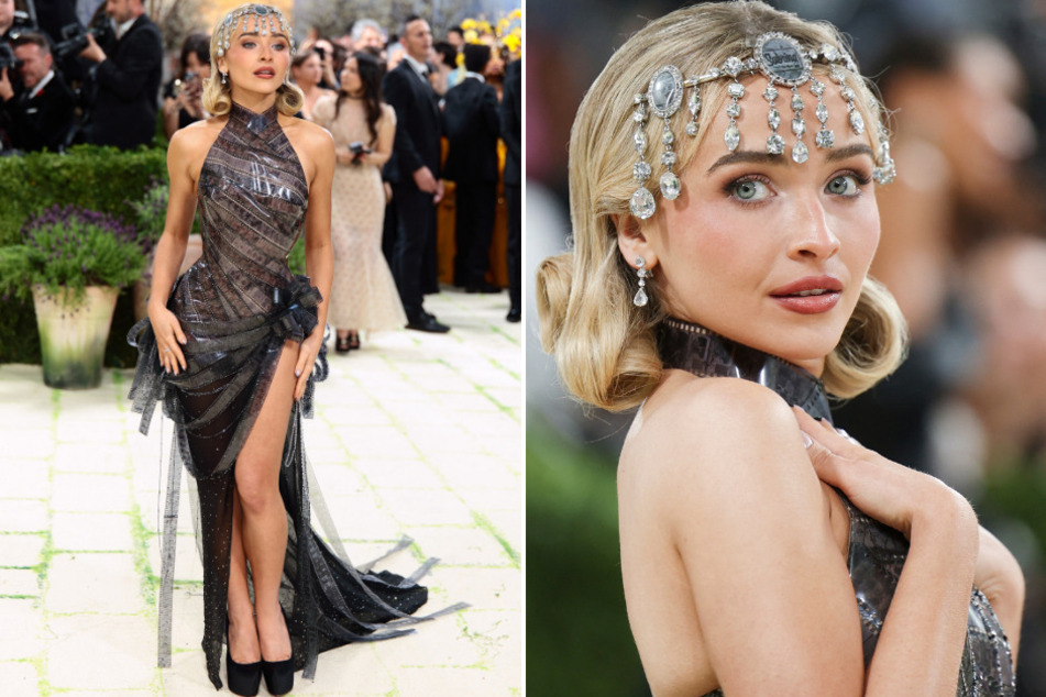 Sabrina Carpenter wore a custom Dior gown covered in film strips from the 1954 classic Sabrina at the 2026 Met Gala.