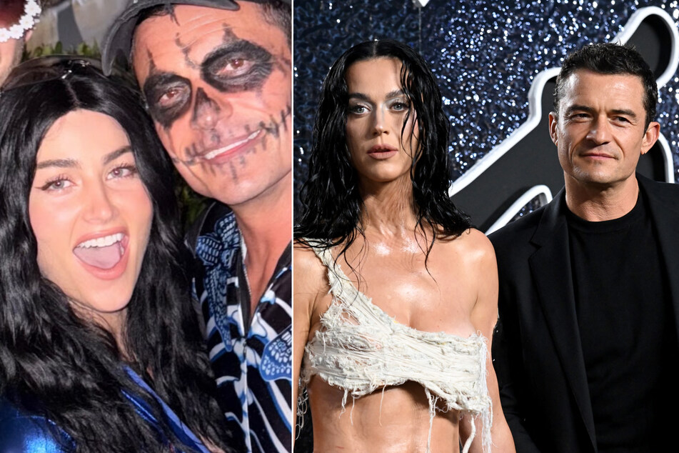 Orlando Bloom (r.) faced some criticism for posing with actor Rachel Lynn Matthews (l.) at a recent Halloween bash, as Rachel was dressed as Orlando's ex Katy Perry.