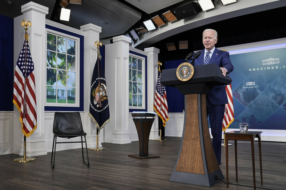 Biden urged more Americans to step up and get vaccinated.