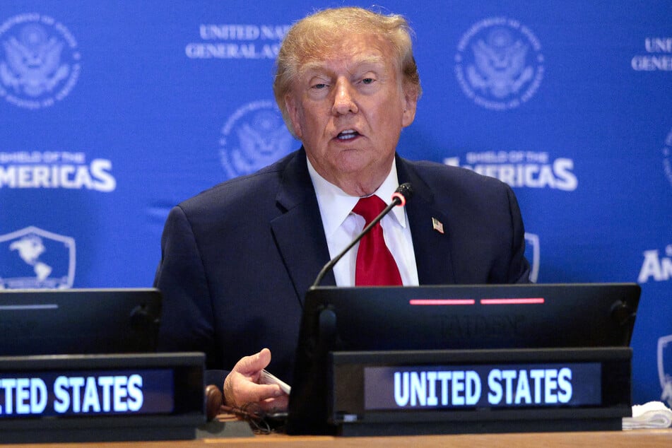 President Donald Trump participates in a Shield of the Americas meeting in conjunction with the 81st session of the UN General Assembly on Tuesday in New York City.