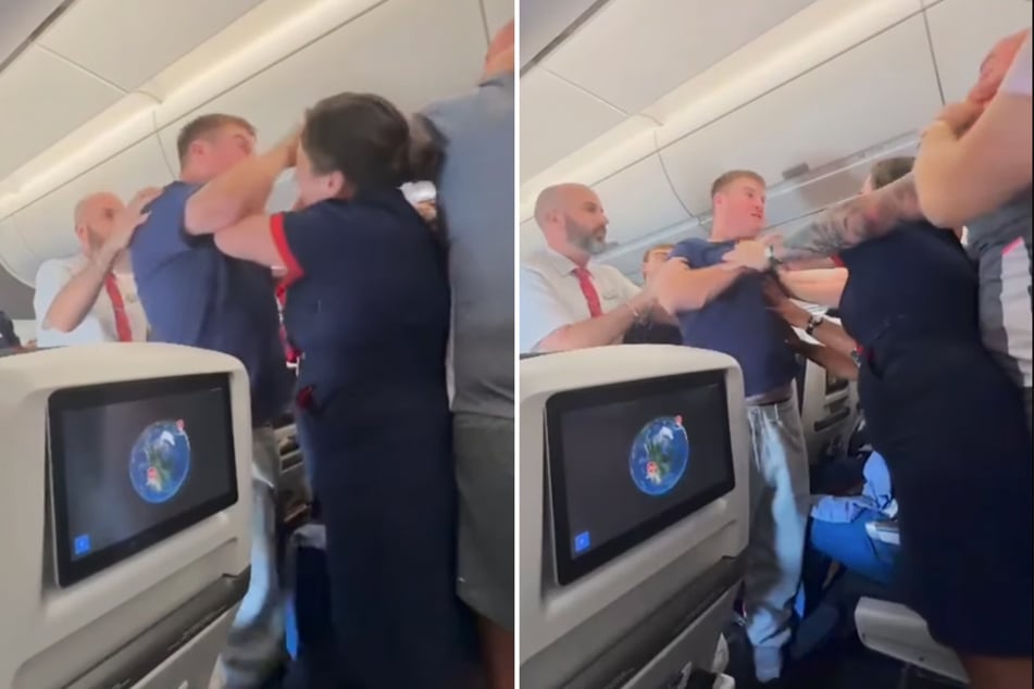 Before the plane could take off in London, a 31‑year‑old passenger got into a conflict with other people on board.