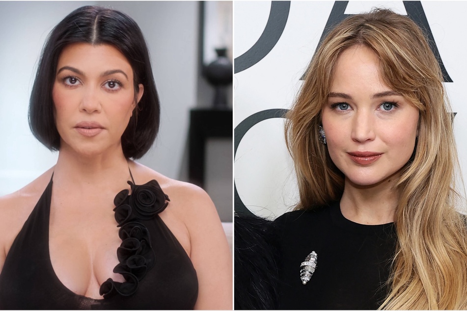Jennifer Lawrence (r.) isn't a fan of Kourtney Kardashian's attitude on The Kardashians' latest season.