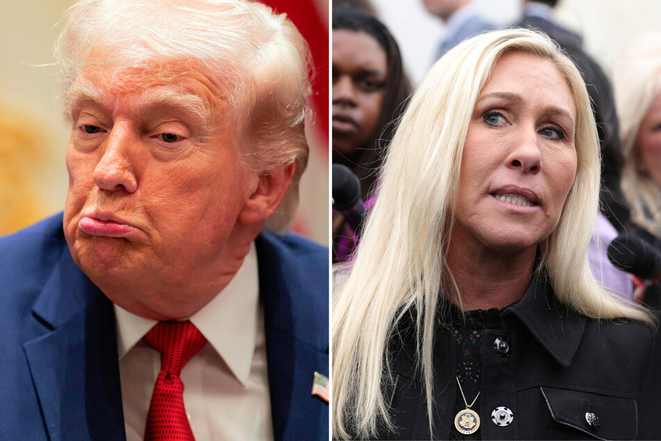 In a social media post on Tuesday, Marjorie Taylor Greene (l.) called on Congress to invoke the 25th Amendment against President Donald Trump.