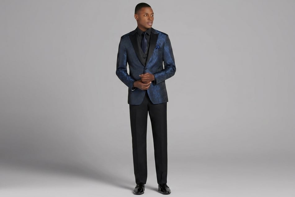 Egara Blue Jacquard Dinner Jacket (2-9 pcs)