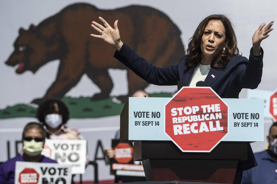 Kamala Harris hits the campaign trail with Governor Gavin Newsom ahead of California recall vote