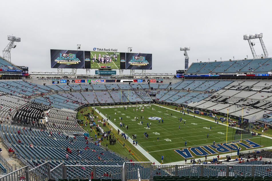 Over the weekend, the message "Kanye is right about the Jews!!!" was seen projected on the exterior of the TIAA Bank Field stadium in Jacksonville.