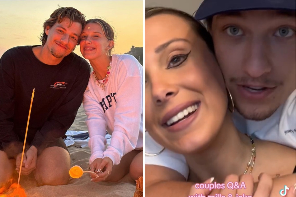 Jake Bongiovi did Millie Bobby Brown's make-up in a hilarious video promoting her beauty brand.