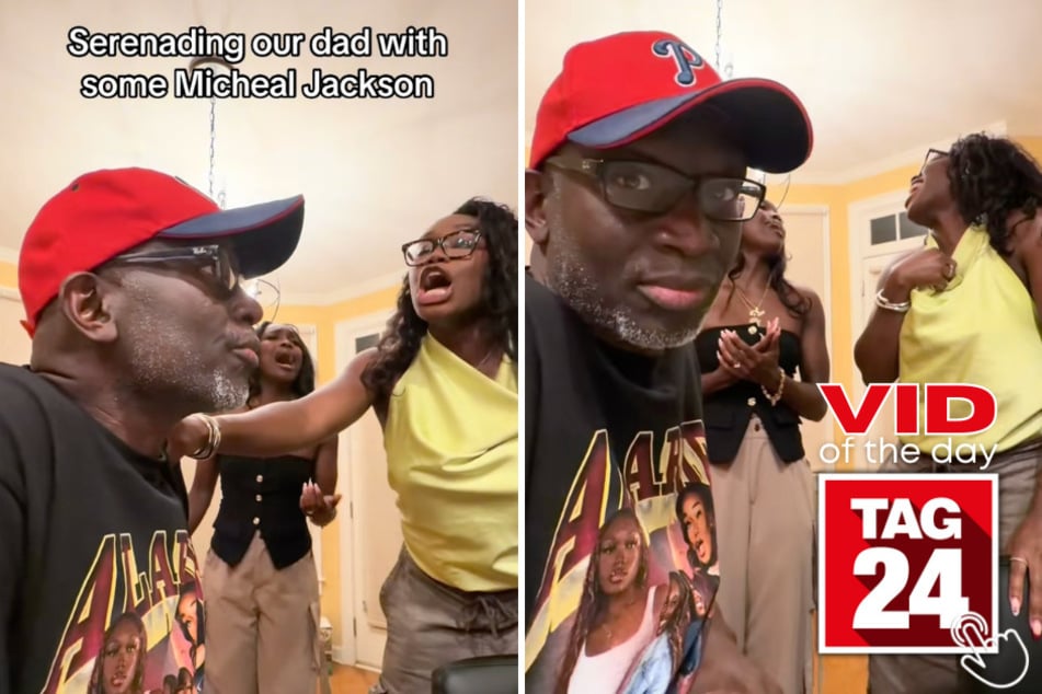 These sisters serenaded their dad with an extremely loud and dramatic rendition of Michael Jackson's I'll Be There – and while the vocals were seriously impressive, his completely emotionless reaction stole the show.