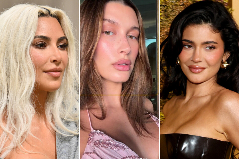 Hailey Bieber (c.) is getting mama advice from the Kardashian-Jenners!