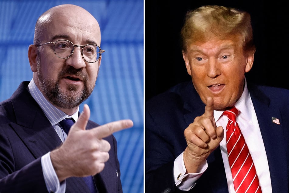 European Council President Charles Michel (l.) told Donald Trump to "get the facts straight" on the EU's contribution to the Ukrainian war effort.