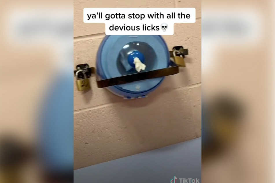 One TikTok appears to show a paper towel dispenser bolted to the wall.