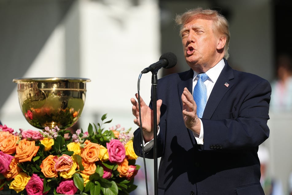 President Donald Trump speaks at the Presidents Cup on September 27, 2026 in Medinah, Illinois. The president recently announced a major reversal of fuel standards put in place under the Biden administration.