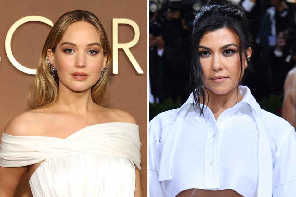 Kourtney Kardashian (r.) addressed Jennifer Lawrence's viral shade on the latest episode of The Kardashians.