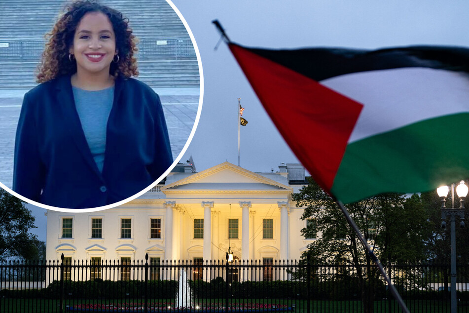 Maryam Hassanein (top l.) has become the latest Biden administration appointee to resign over White House policy toward Israel and Gaza.