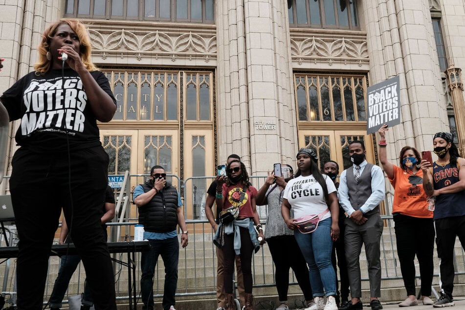 Black Voters Matter protesters rally in Atlanta to demand increased protections, especially for voters of color.
