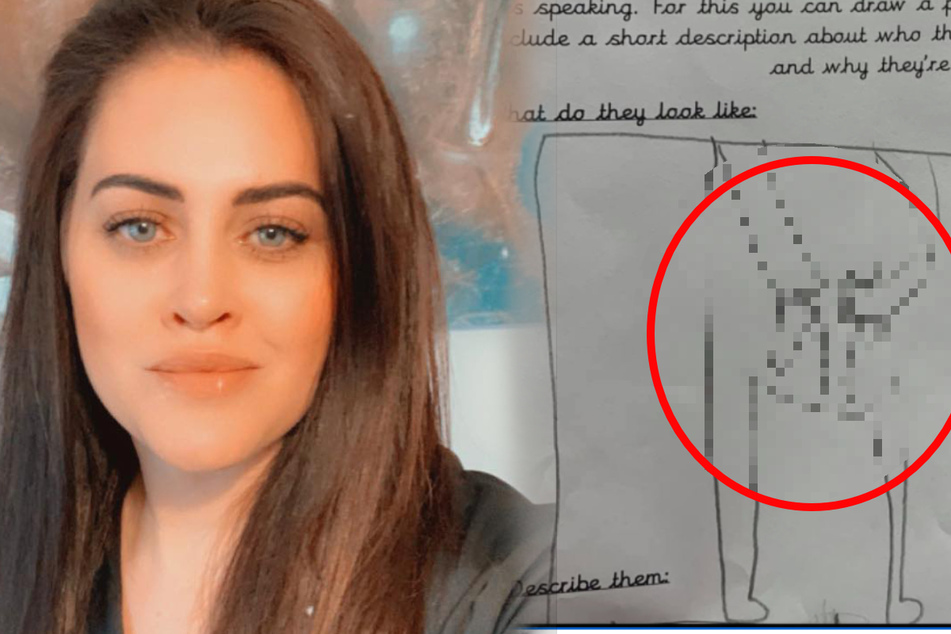 Mother can't stop laughing when she sees the picture her son drew
