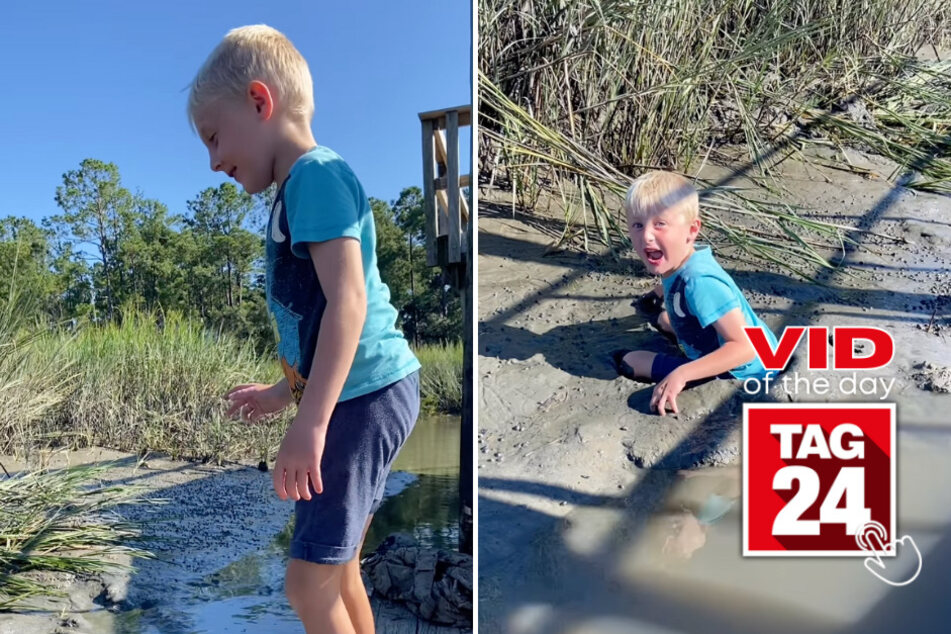 Viral Video of the Day for November 1, 2023: Playtime turns into a muddy mess for this boy!