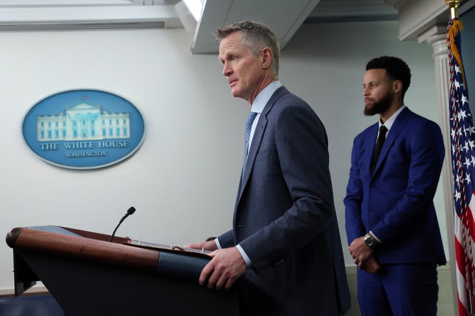Golden State Warriors head coach Steve Kerr spoke in the White House press briefing room ahead of the ceremony.