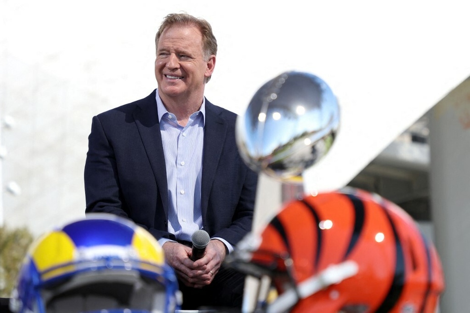 NFL commissioner Roger Goodell at the 2022 Super Bowl press conference.