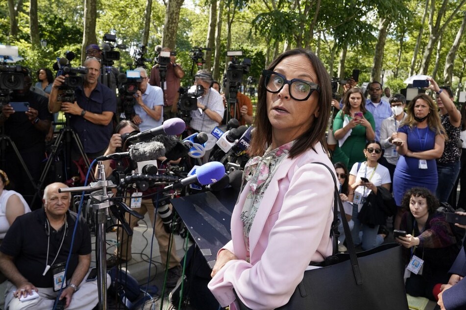 R&B singer R. Kelly's lawyer Jennifer Bonjean talks to the media following his sentencing hearing at Brooklyn Federal Court in New York.