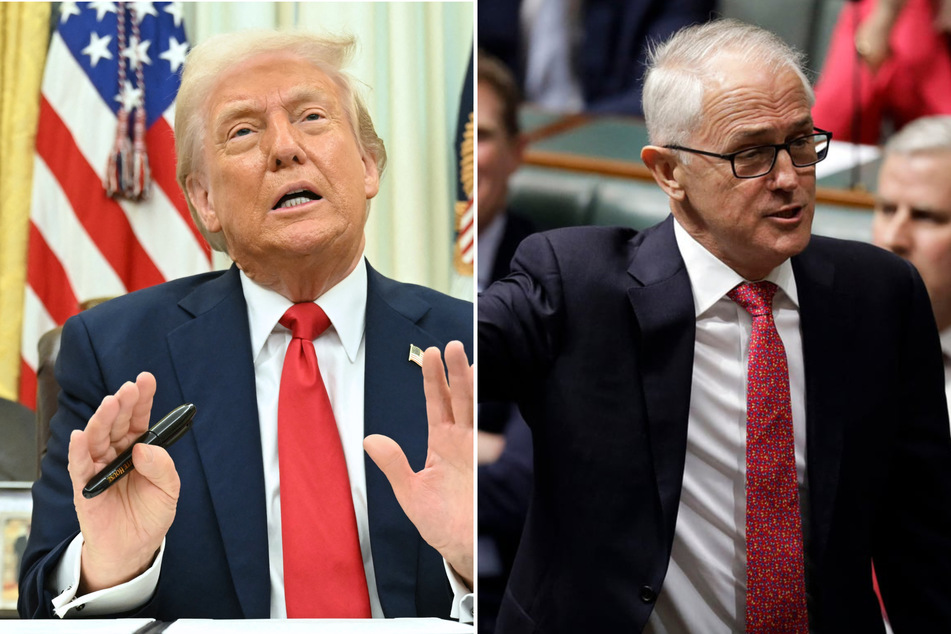 Former Australian PM Malcolm Turnbull (r.) attacked Donald Trump for being "chaotic" and "erratic" in a recent speech.