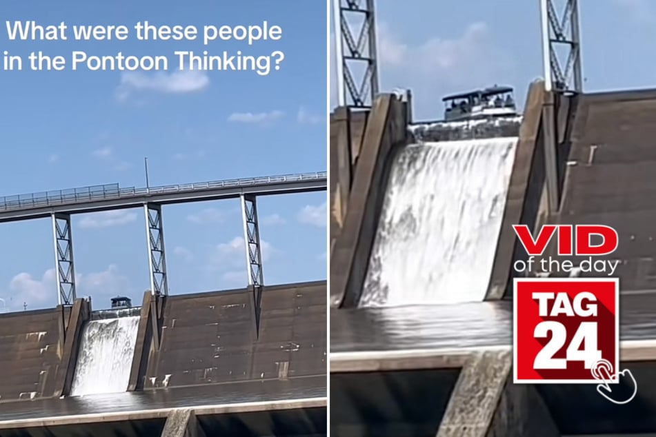 Viral Video of the Day for June 10, 2023: Pontoon boat floats to brink of disaster!