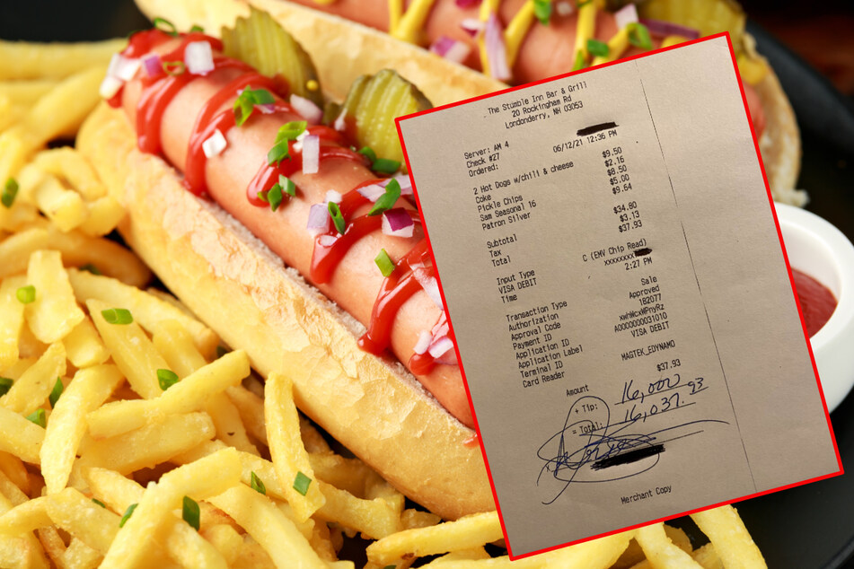 New Hampshire man leaves a five figure tip for two hot dogs!