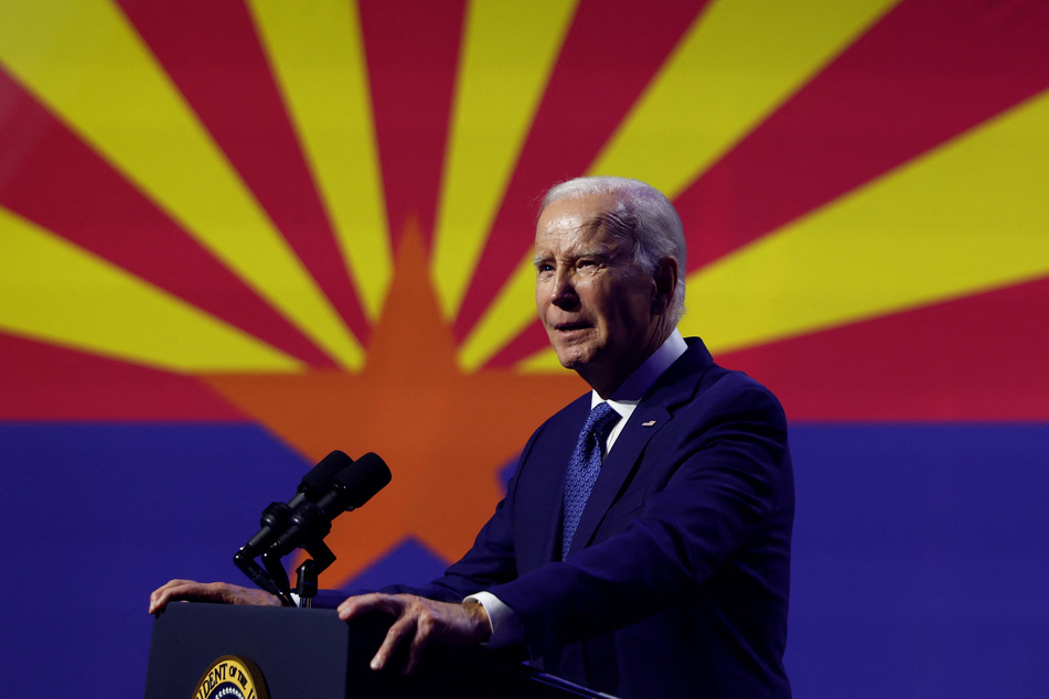 President Joe Biden delivers remarks on democracy during an event honoring the legacy of the late Senator John McCain at the Tempe Center for The Arts in Arizona on September 28, 2023.