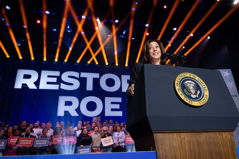 Kamala Harris (pictured) has pushed for the restoration of Roe v. Wade should she and President Biden be re-elected.