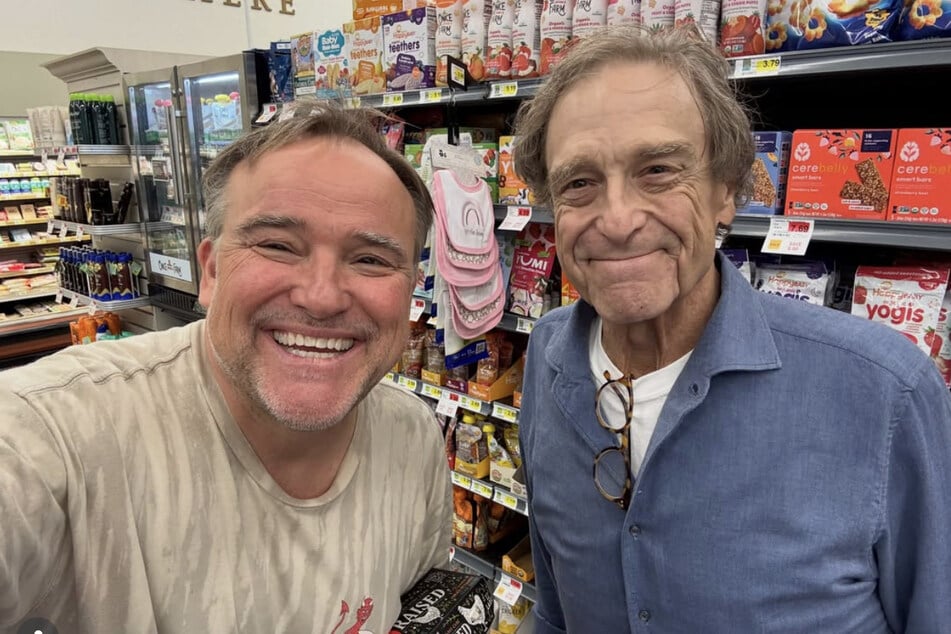 Actors in the same circle! David DeLuise (l) and John Goodman ran into each other while shopping.