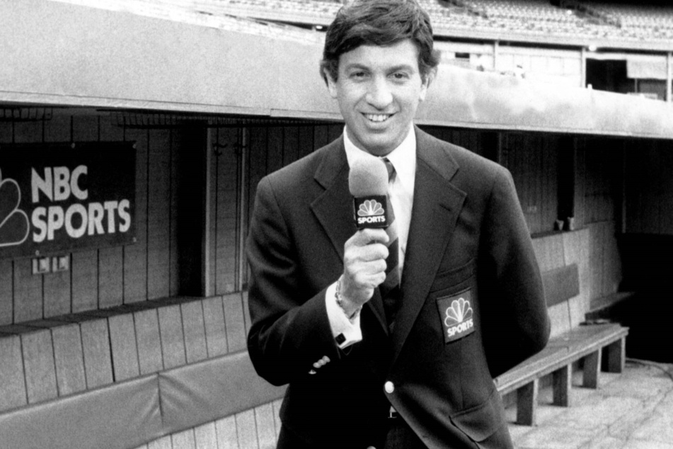Marv Albert as a baseball sportscaster for NBC Sports in 1987