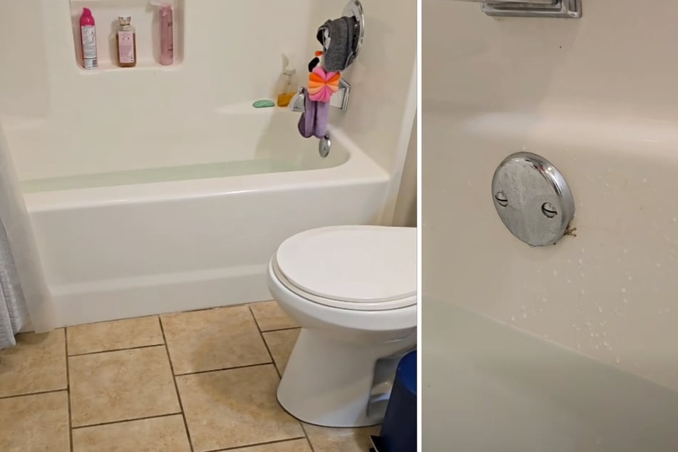 The girl discovered tiny fingers coming out of the overflow cover in the bathtub.