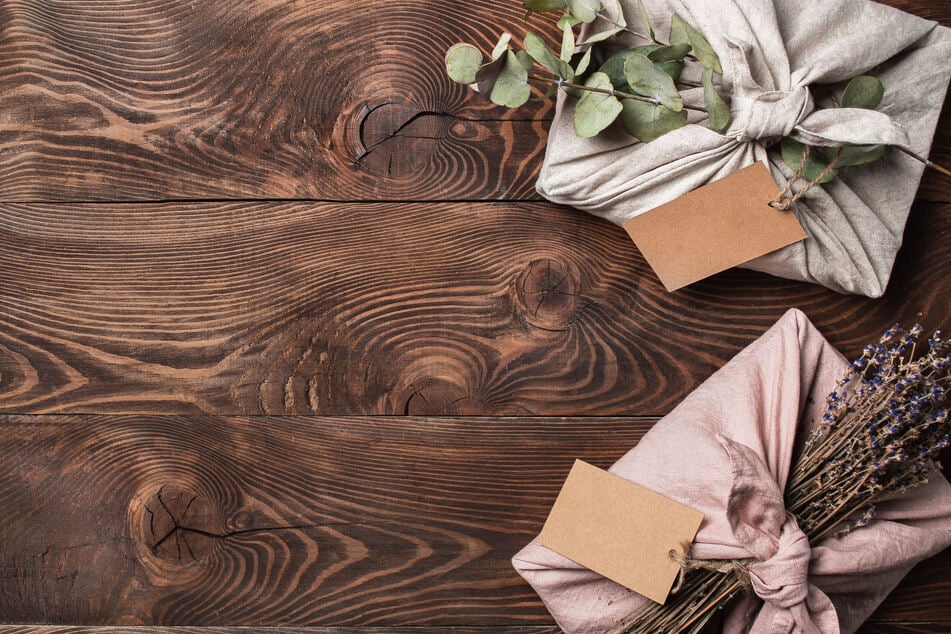 Twigs and flowers make great decorations for gifts.