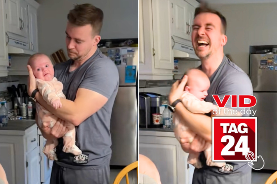 Viral Video of the Day for August 24, 2024: Baby freaks out after catching glimpse of "terrifying" painting!