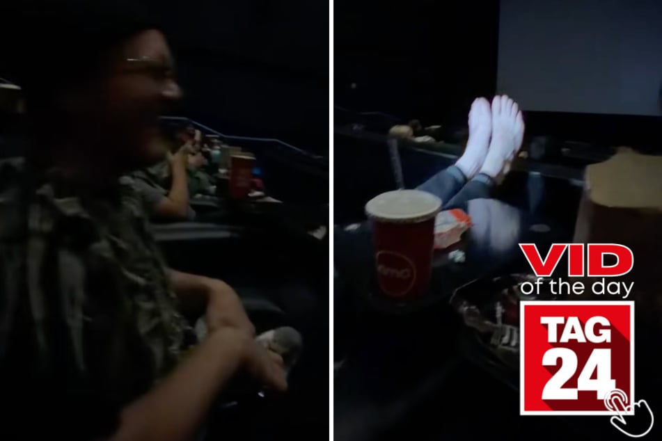 This movie theater prank had the whole audience cracking up!
