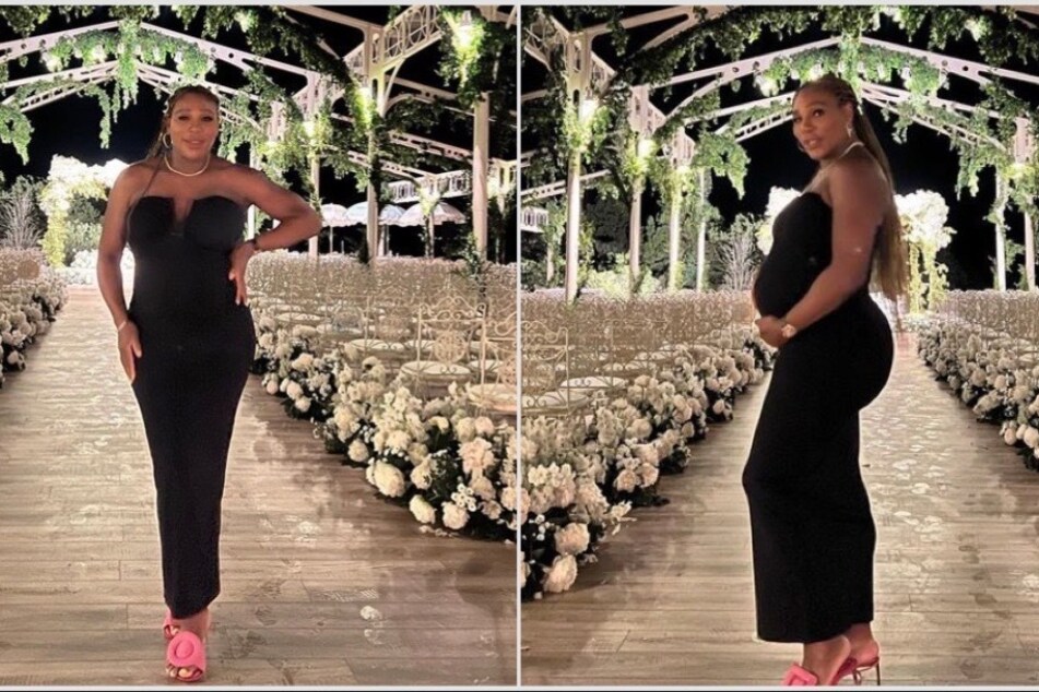Bumping along! Serena Williams showed off her growing baby bump while vacationing in Italy.