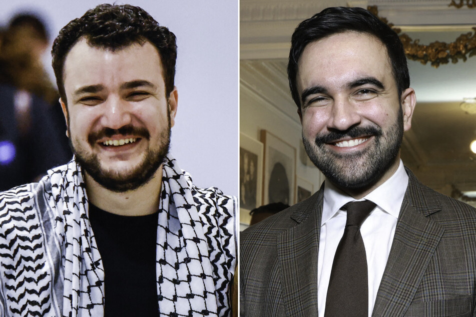New York City Mayor Zohran Mamdani (r.) invited Mahmoud Khalil and his family to break their fast together on the one year anniversary of the Columbia Palestinian rights activist's ICE detention.