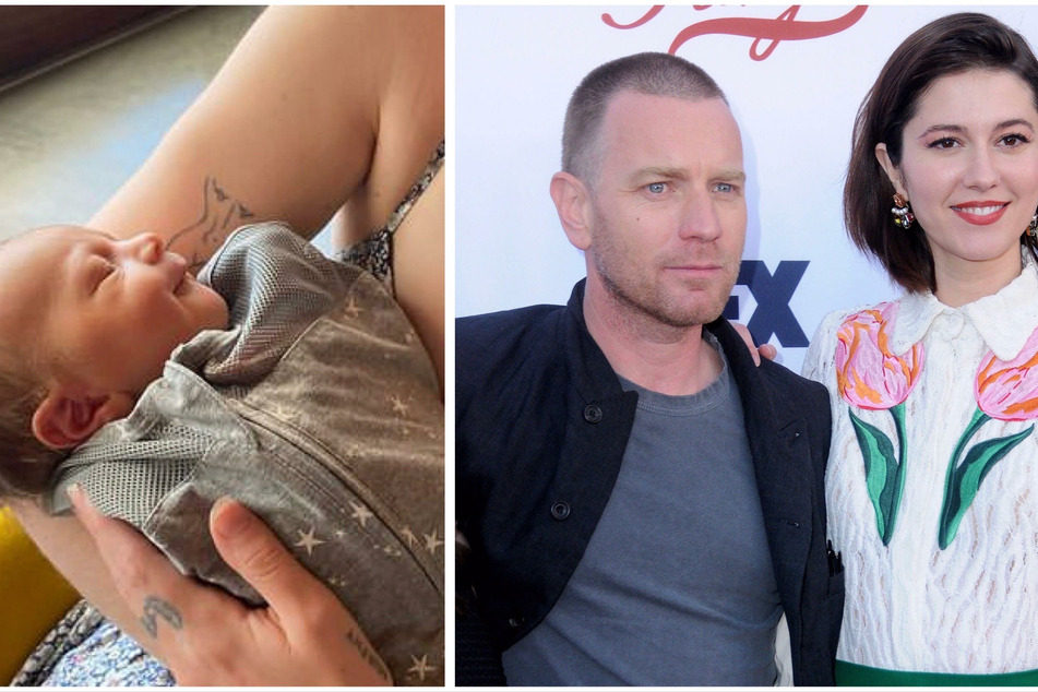 Ewan McGregor and Mary Elizabeth Winstead (r) secretly welcomed their first child together, a baby boy.
