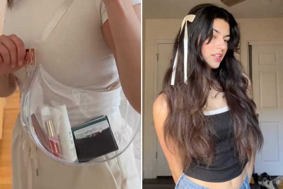 Ribbons, bows, and clear bags are cute accessories for music festivals,