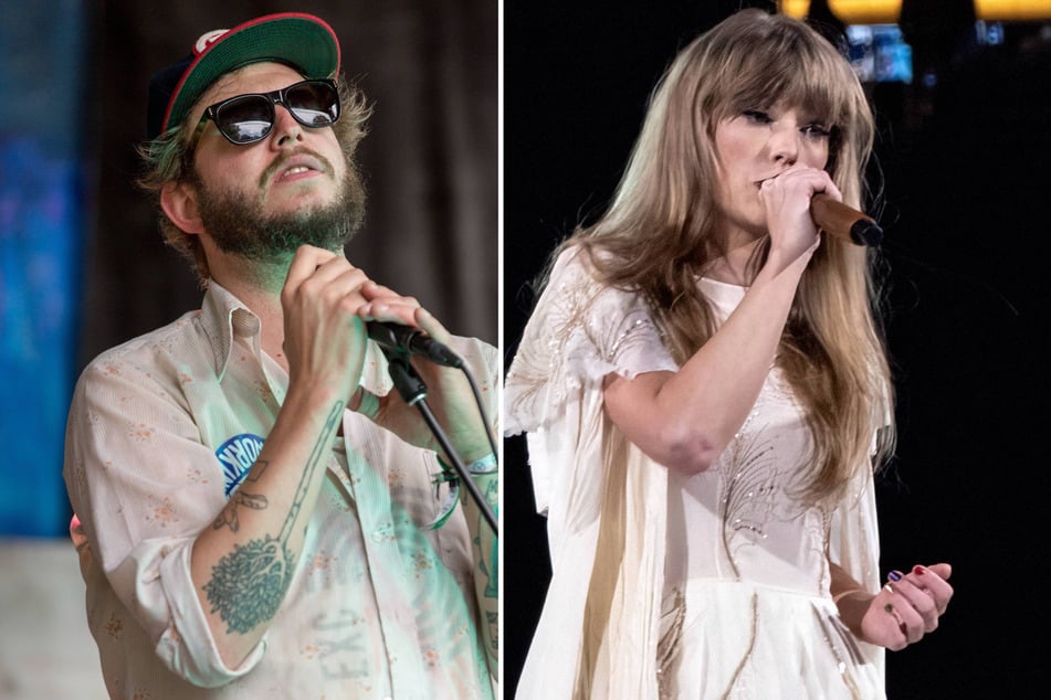 Many Taylor Swift fans believe Justin Vernon (l) will be a special guest at The Eras Tour in Minneapolis.