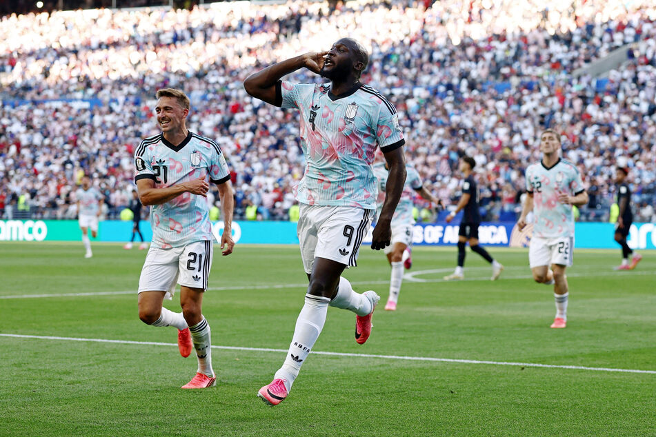 Belgium's Romelu Lukaku celebrates scoring their fourth goal against Team USA on July 6, 2026.
