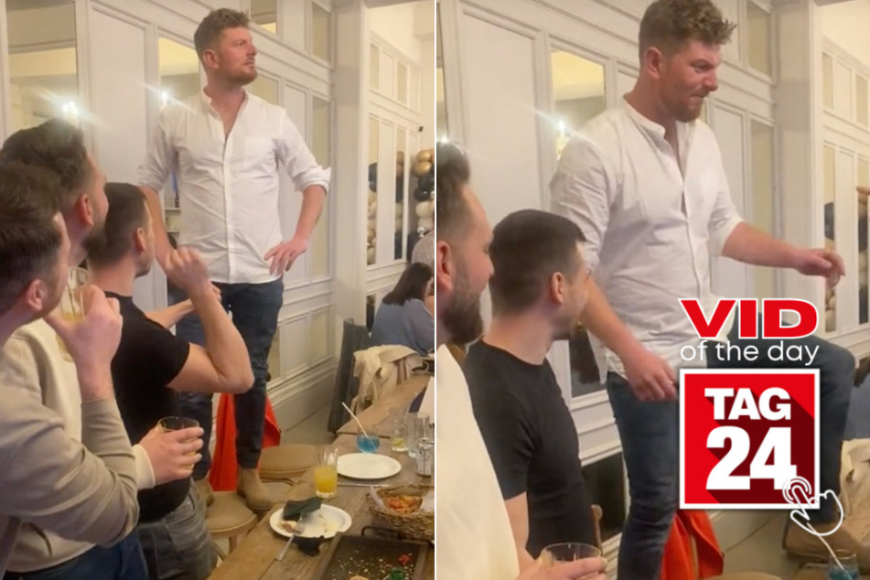 Viral Video of the Day for April 18, 2024: Man quickly sobers up after bottomless brunch mishap!